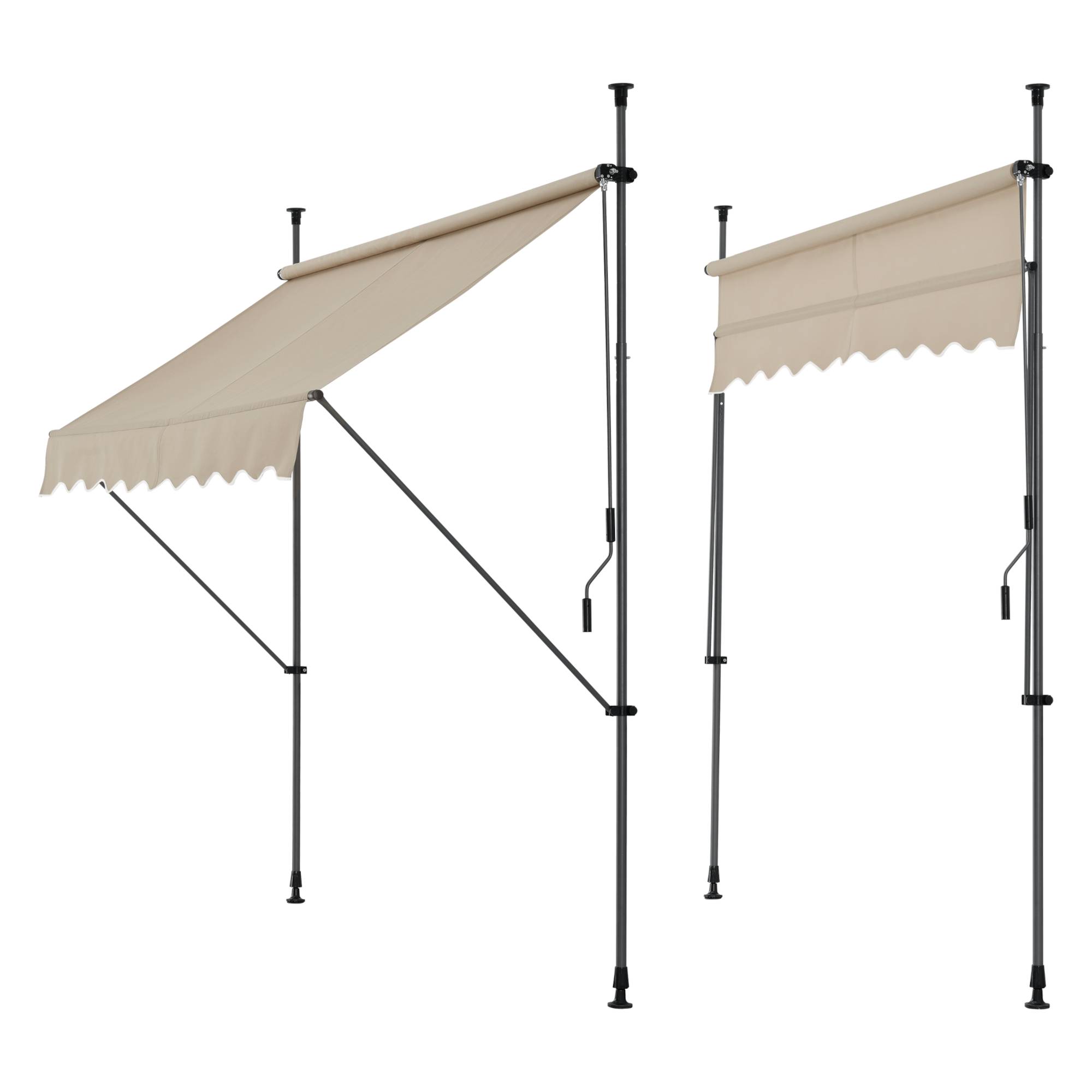Pro.Tec - Store Banne Manuel Auvent Téléscopique 400 x 120 x 220-309 cm Sable  [pro.tec] - Image 1