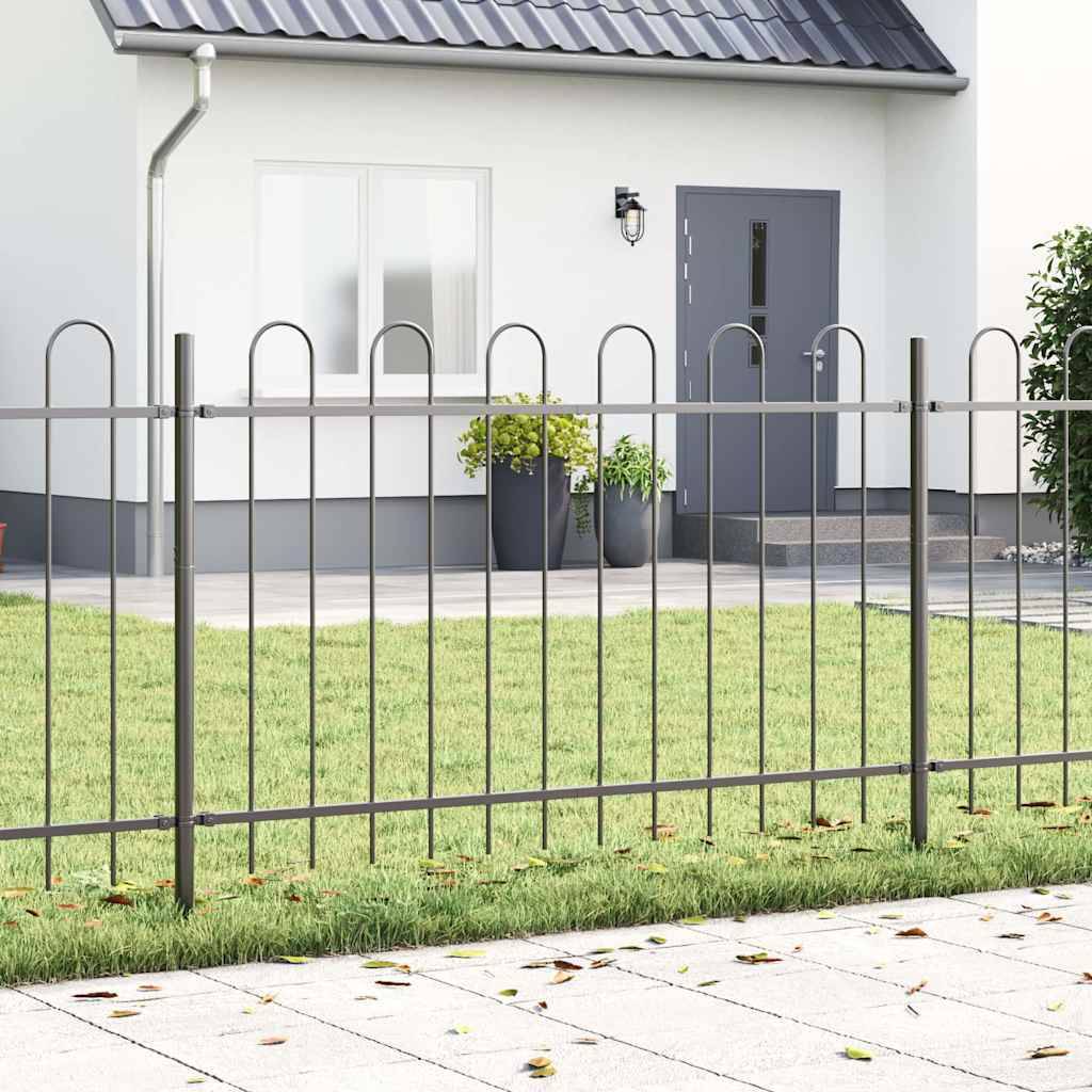 PANGIVO - Clôture de jardin acier gris 170 x 3.4 x 150 cm - PANGIVO