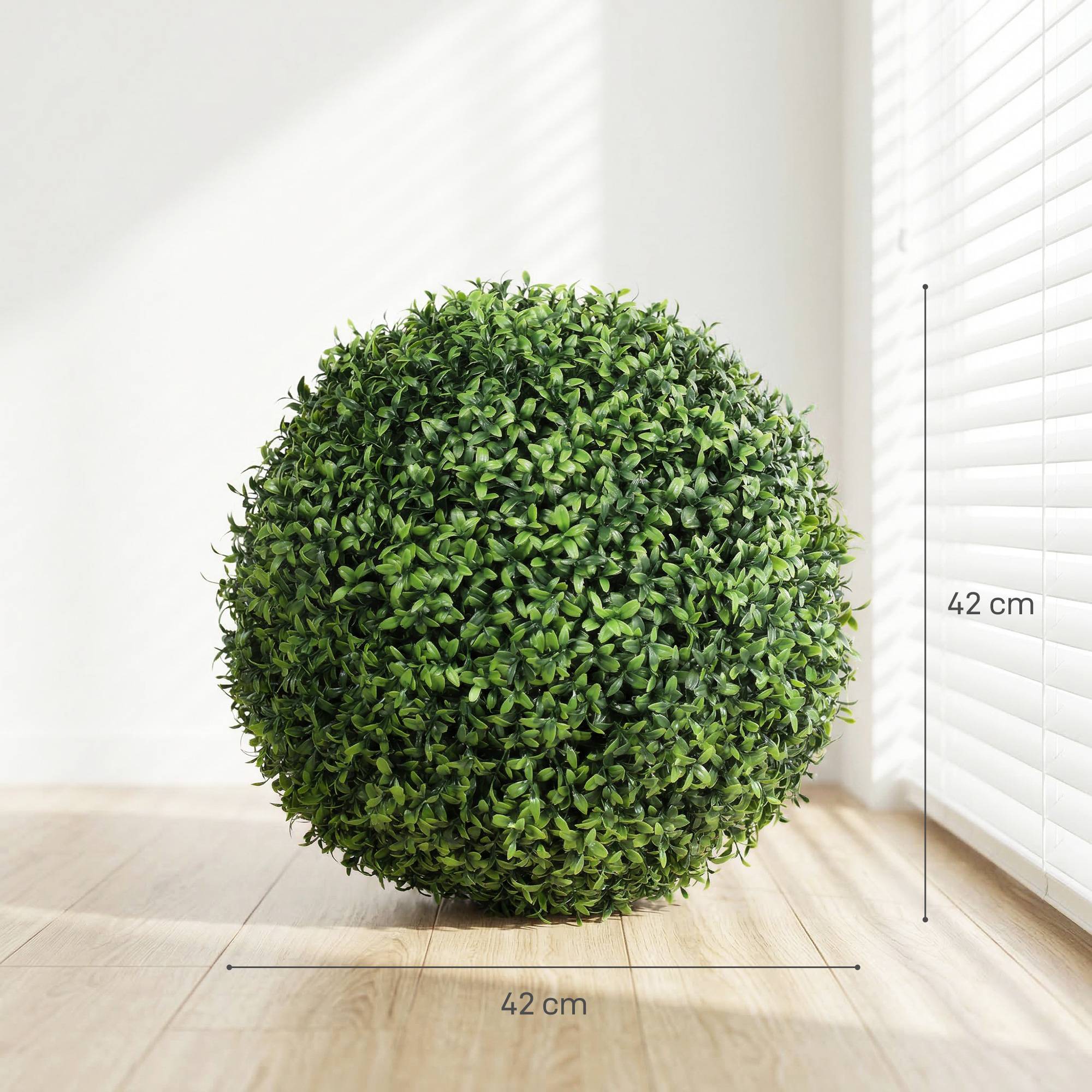 Lot de 2 boules buis artificielles PE pour jardin résistantes UV 42 cm Vert - ComfortXL Outdoor Living - Image 5
