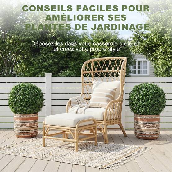 Lot de 2 boules buis artificielles PE pour jardin résistantes UV 42 cm Vert - ComfortXL Outdoor Living - Image 10