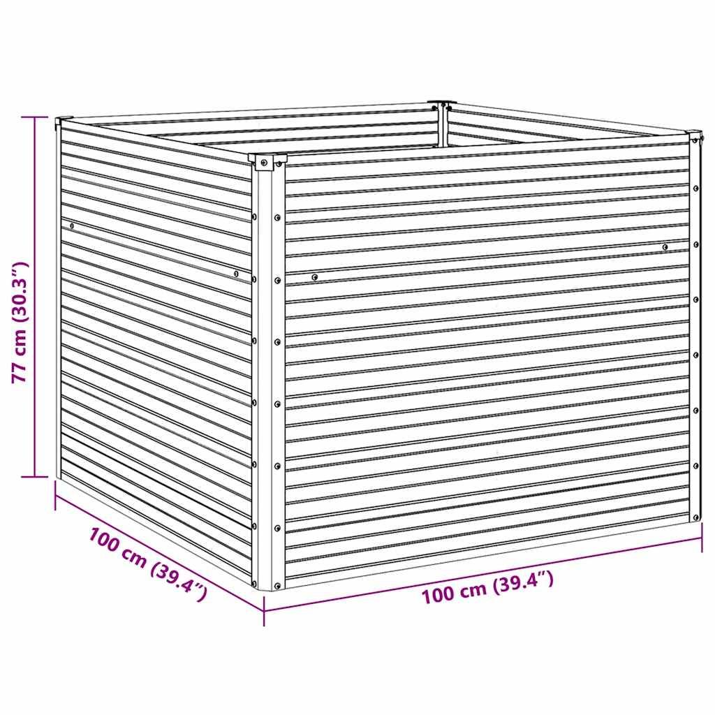 Vidaxl - Jardinière surélevée Anthracite 100x100x77 cm Acier galvanisé vidaXL 45725 - Image 3