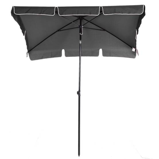 Parasol rectangulaire inclinable aluminium polyester balcon protection 198cm gris - ComfortXL Outdoor Living - Image 6