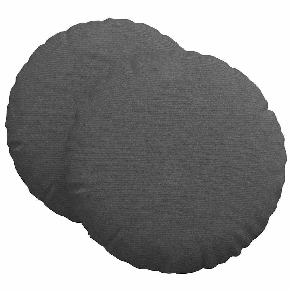 Coussins de siège velours côtelé gris foncé 80 x 80 x 29 cm - PANGIVO - Image 2