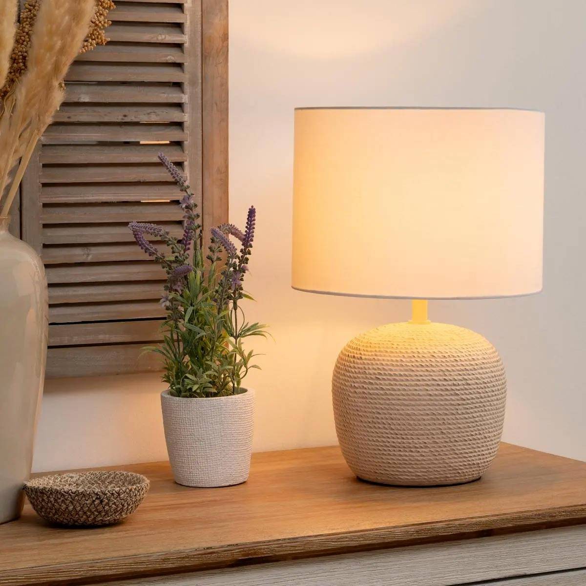 Lampe à Poser en Céramique "Davia" 39cm Blanc - Image 3