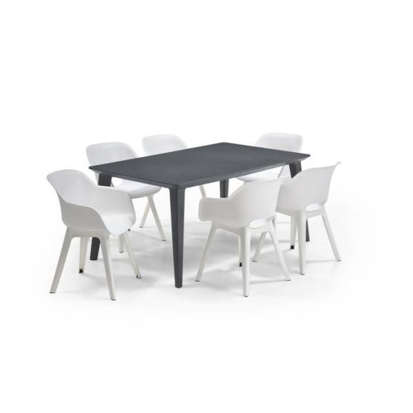 Table de jardin - rectangulaire 160cm - gris graphite - en résine - 6 personnes - Lima - Allibert by KETER - Image 6