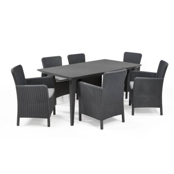 Table de jardin - rectangulaire 160cm - gris graphite - en résine - 6 personnes - Lima - Allibert by KETER - Image 5