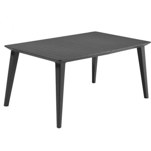 Table de jardin - rectangulaire 160cm - gris graphite - en résine - 6 personnes - Lima - Allibert by KETER - Image 1
