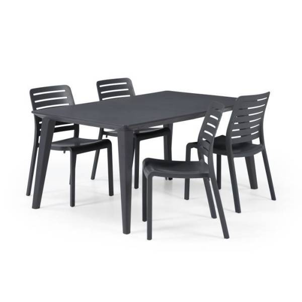 Table de jardin - rectangulaire 160cm - gris graphite - en résine - 6 personnes - Lima - Allibert by KETER - Image 3