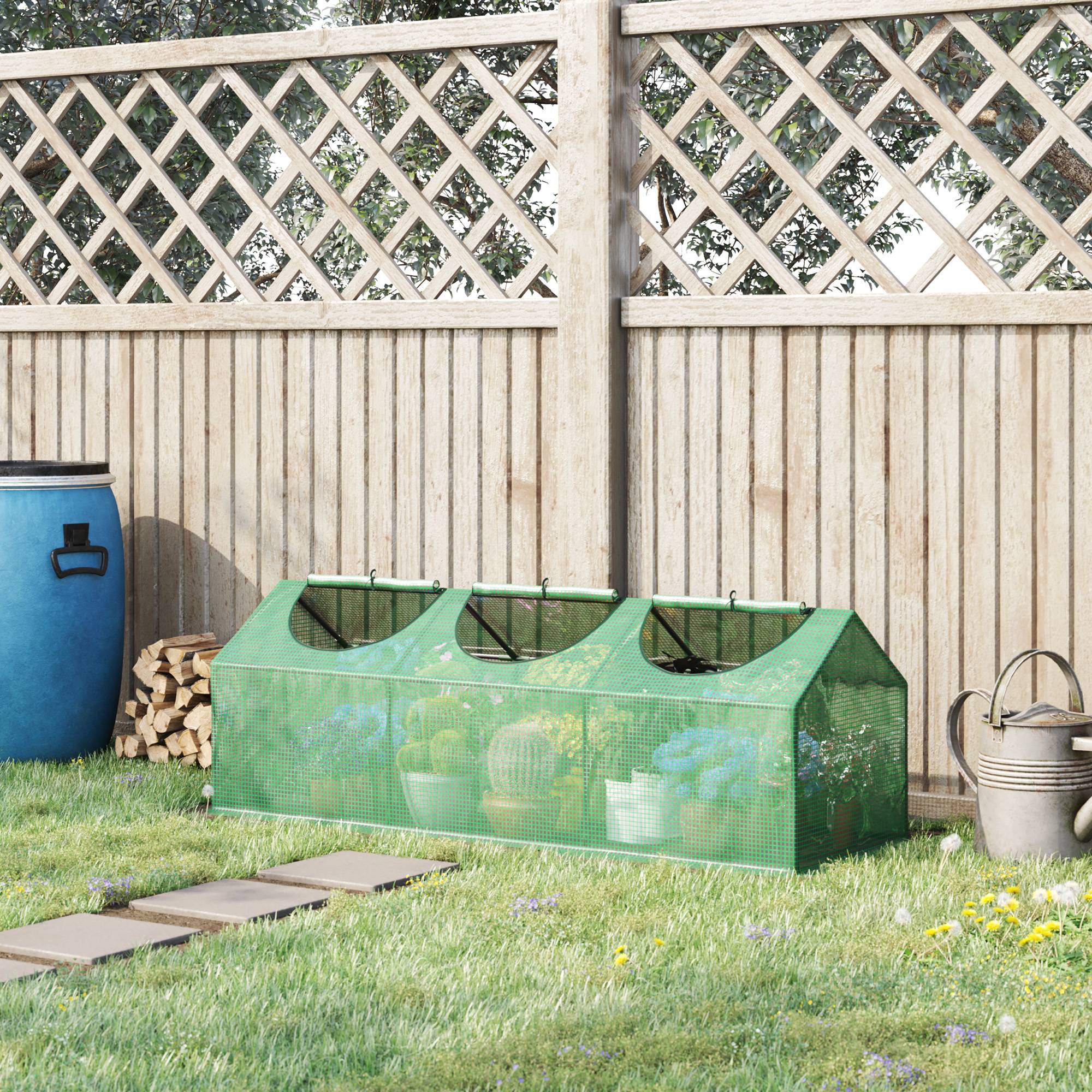 Mini serre Acier et PE Jardin et Potager Protection Hivernage 180x60x60cm Vert - ComfortXL Outdoor Living - Image 4
