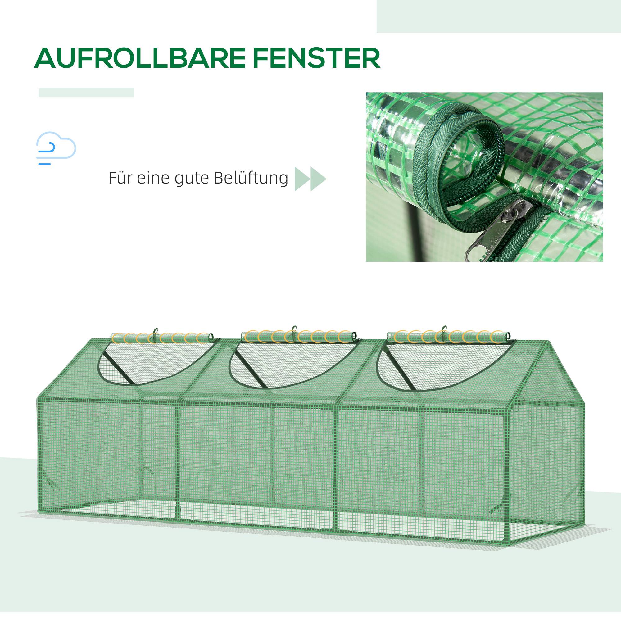 Mini serre Acier et PE Jardin et Potager Protection Hivernage 180x60x60cm Vert - ComfortXL Outdoor Living - Image 7