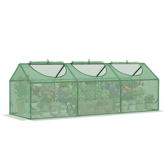 Mini serre Acier et PE Jardin et Potager Protection Hivernage 180x60x60cm Vert - ComfortXL Outdoor Living - Image 1