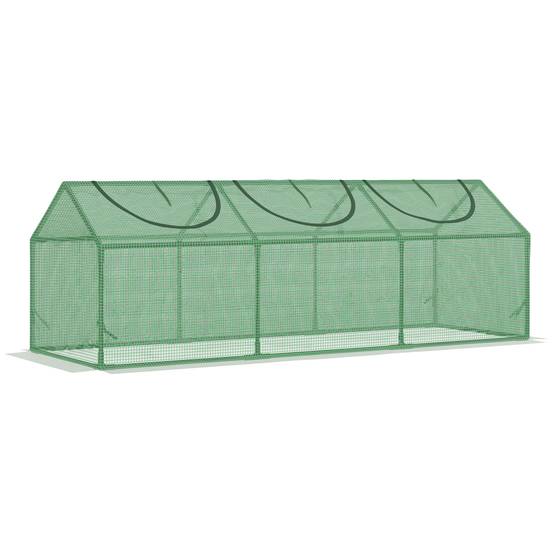 Mini serre Acier et PE Jardin et Potager Protection Hivernage 180x60x60cm Vert - ComfortXL Outdoor Living - Image 2