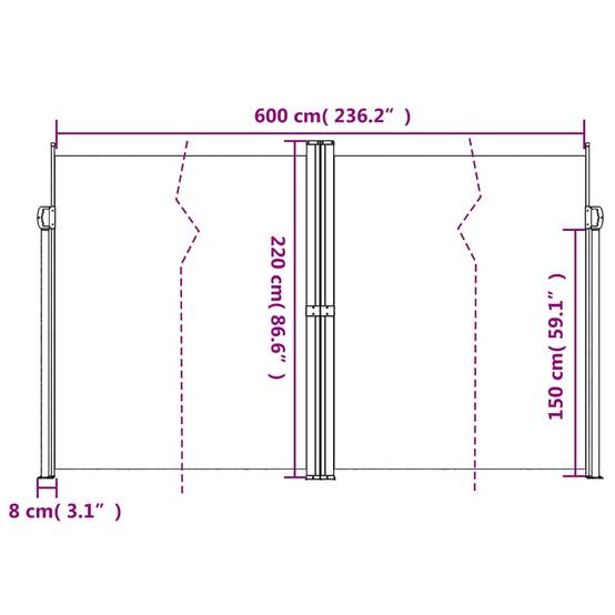 Auvent latéral acier anthracite 600 x 220 cm - PANGIVO - Image 10