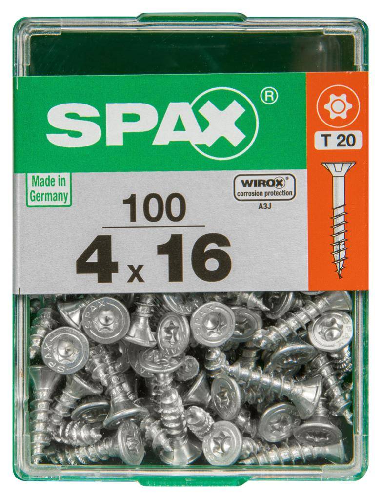 Spax - Lot de 100 vis acier tête autofraisée plate SPAX, Diam.4 mm x L.16 mm - Image 3