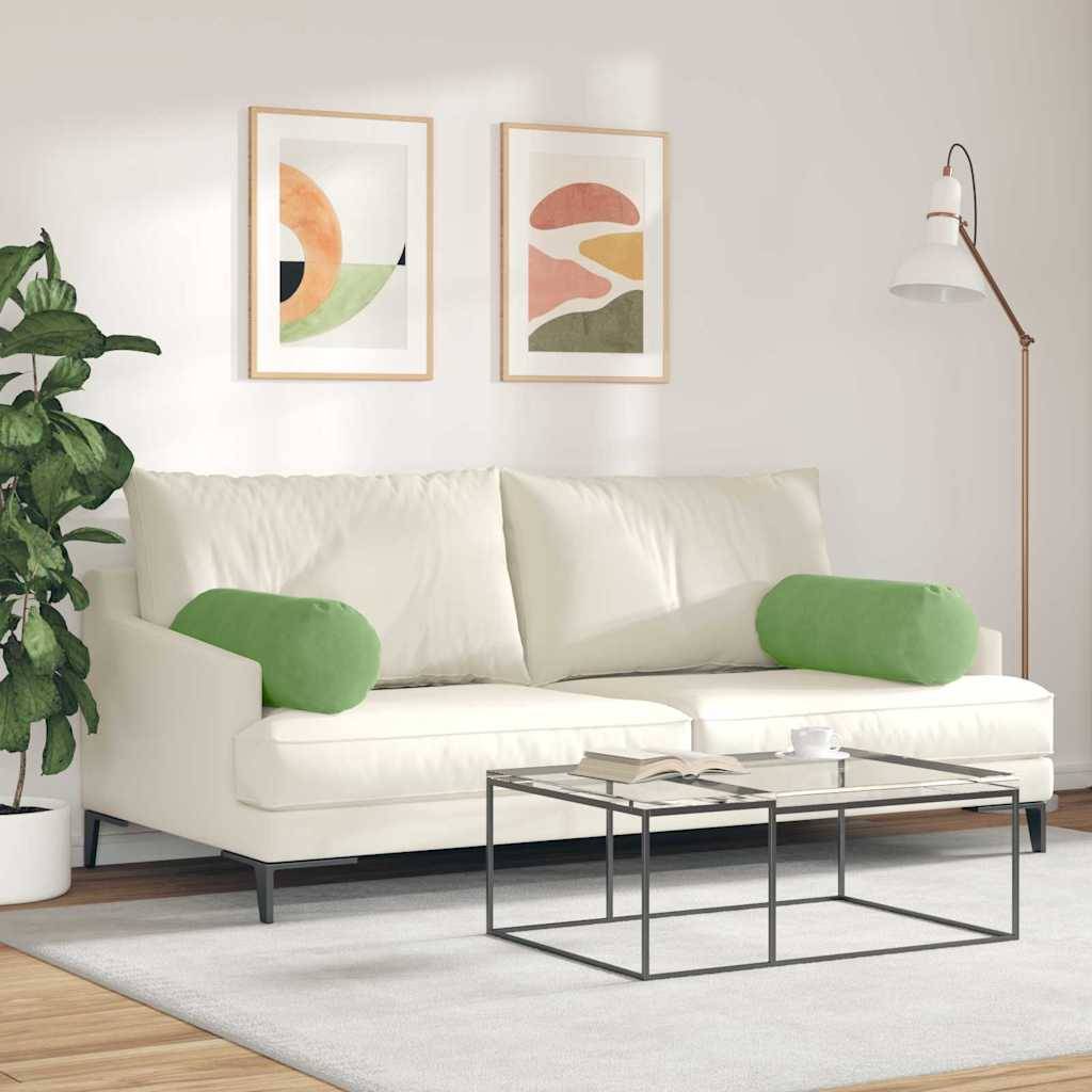 ComfortXL - Lot de 2 Traversins Déco Velours Côtelé Confortable Housse Amovible pour Salon Vert Clair 25x70 cm – ComfortXL Outdoor Living - Image 4