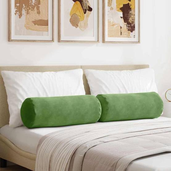 ComfortXL - Lot de 2 Traversins Déco Velours Côtelé Confortable Housse Amovible pour Salon Vert Clair 25x70 cm – ComfortXL Outdoor Living - Image 1