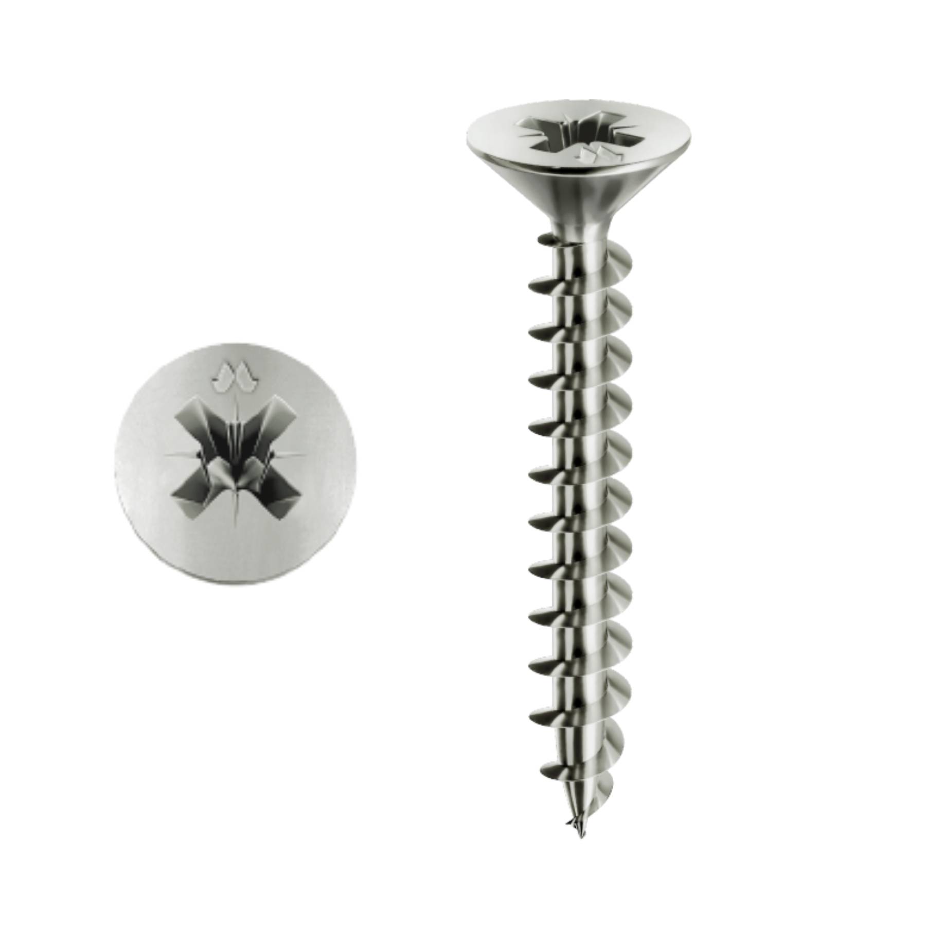 Vis MUSTAD Panelvit Tête cylindrique Pozidriv - Filetage total - Zingué Blanc - Ø4x40mm - Boite de 500 - PVACZP400400C8C - Image 1
