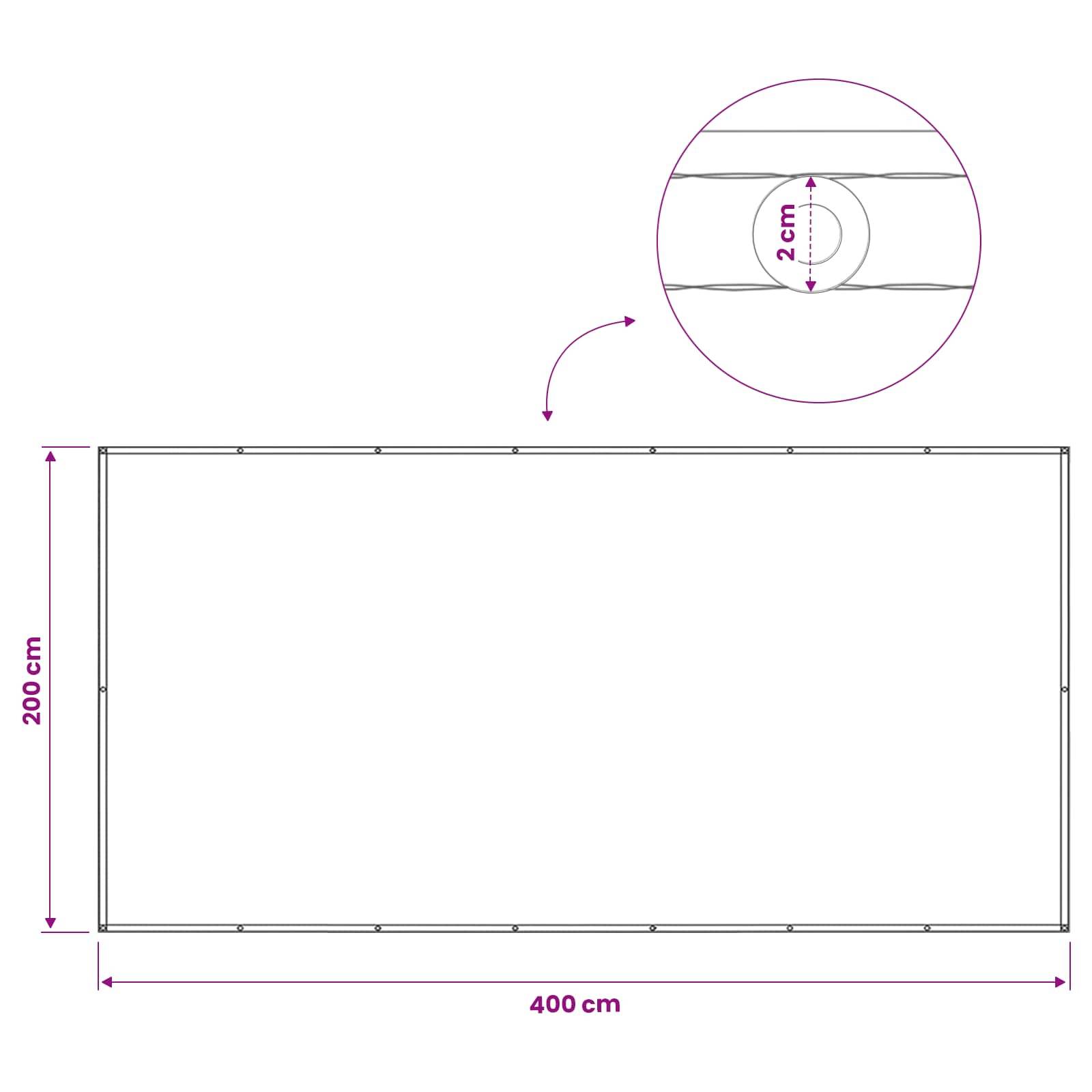 Écran de confidentialité polyester beige 400 x 200 cm - PANGIVO - Image 6