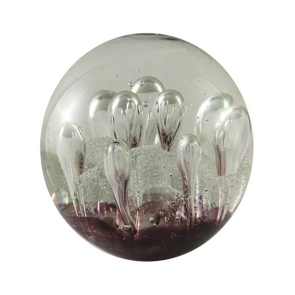 Chemin De Campagne - ° Presse papier sulfure "Gouttes" en verre mauve Ø.9.5 cm Chemin de campagne - Image 1