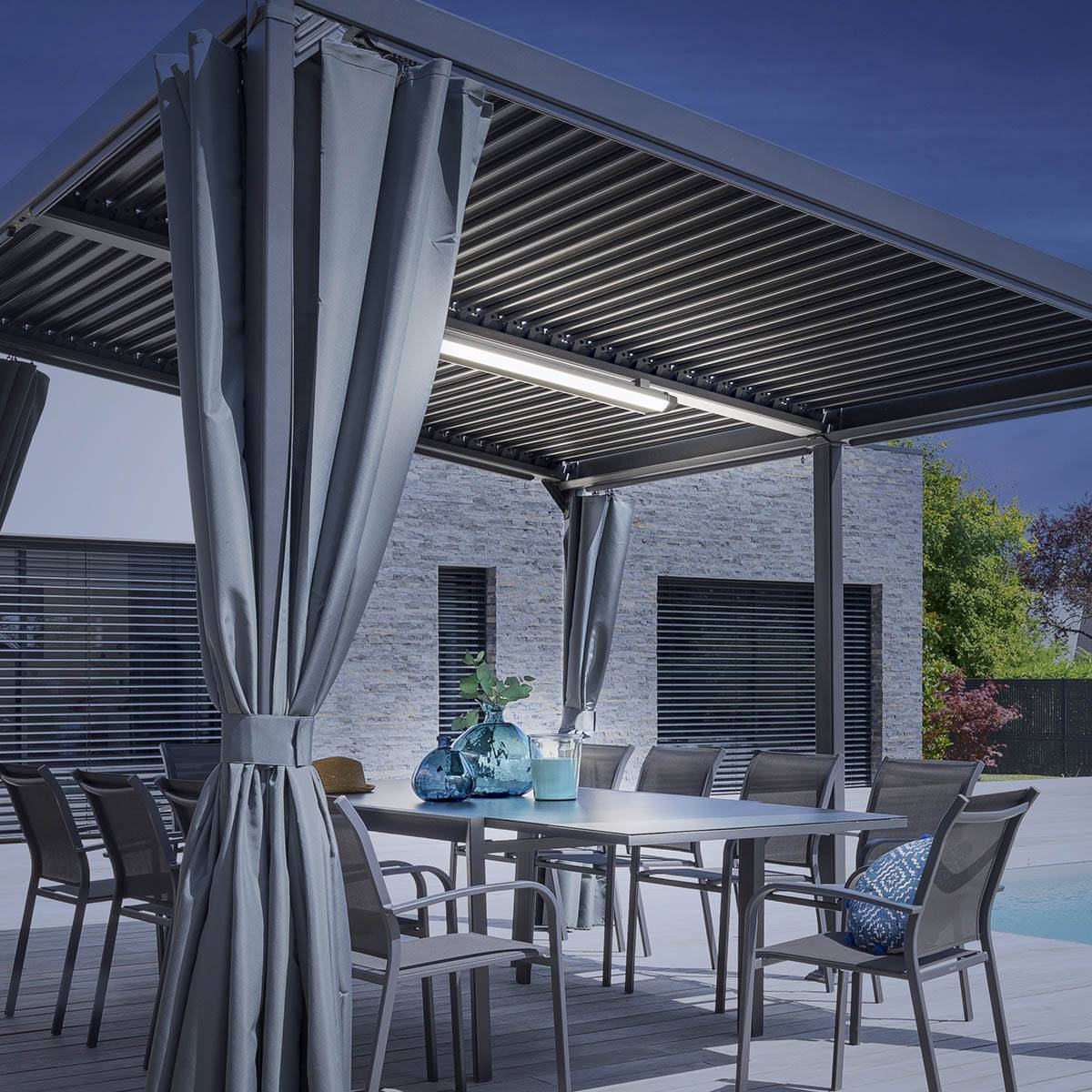 Hesperide - Pergola "Avila" graphite 4x3m en aluminium traité époxy Hespéride - Image 3