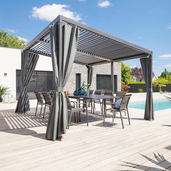 Hesperide - Pergola "Avila" graphite 4x3m en aluminium traité époxy Hespéride - Image 1