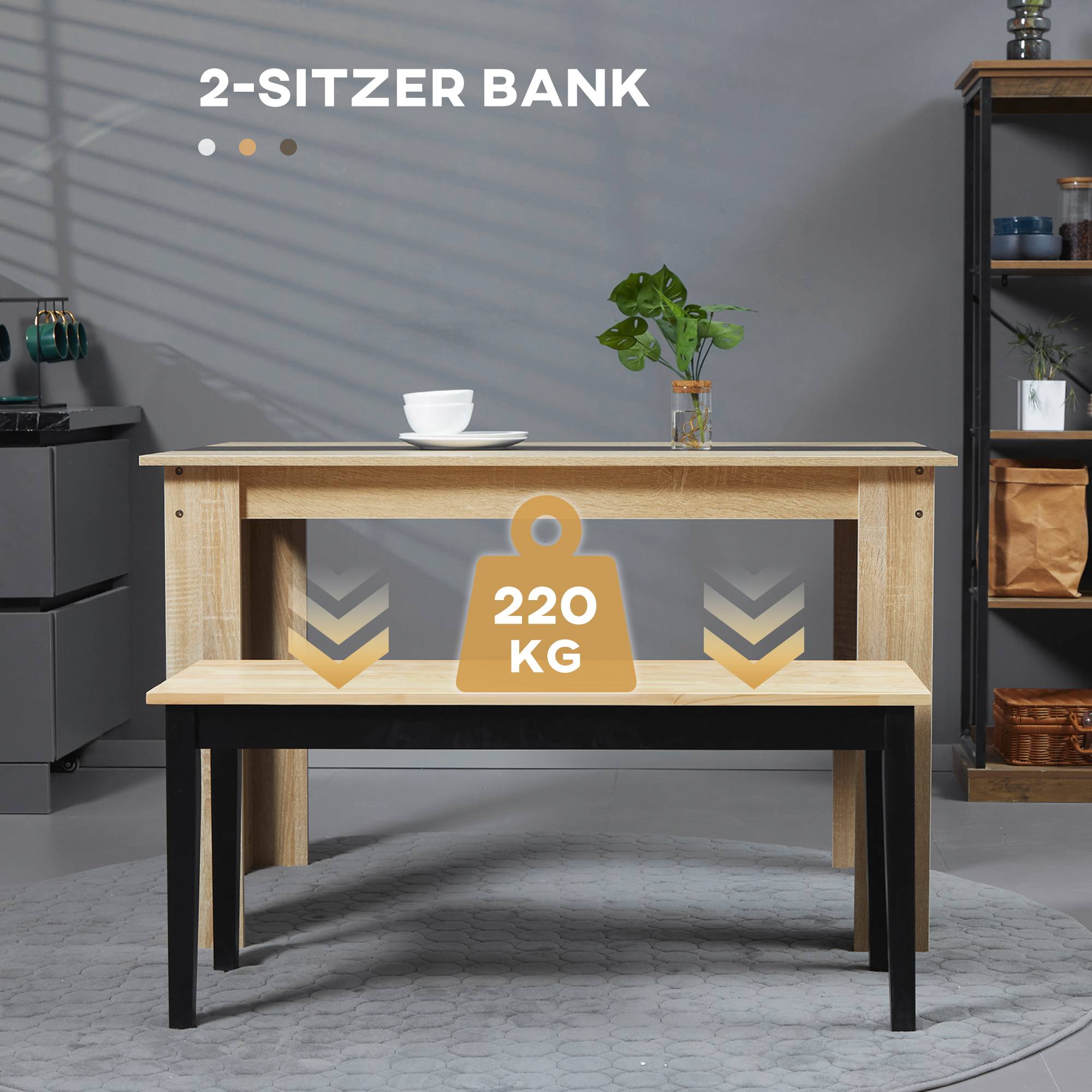 PANGIVO - Banc en bois de pin naturel 102 x 36 x 45 cm - PANGIVO - Image 4