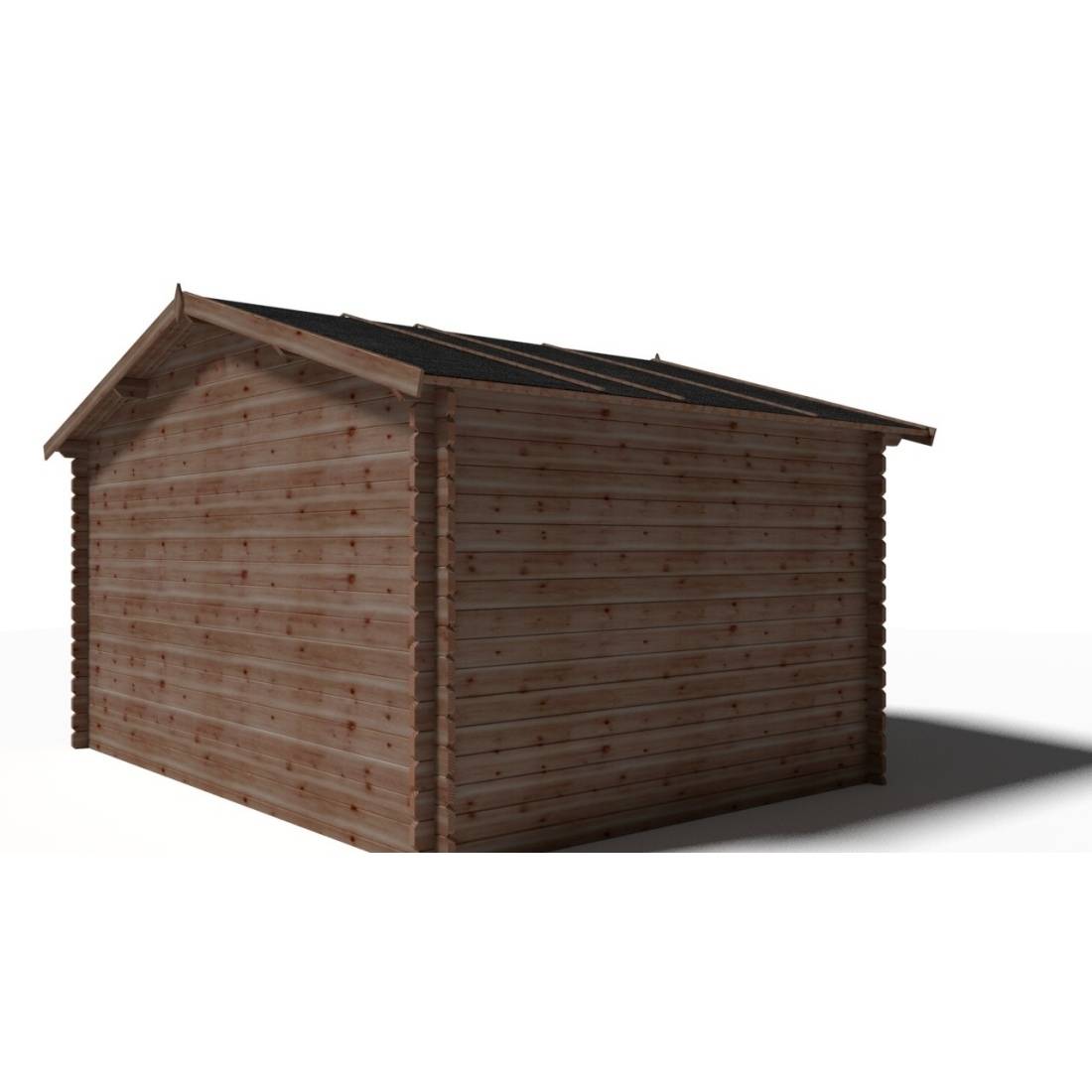 Altanka - Abri de jardin en bois - 11.7m2 - 3.9x3m - Traité - Ep. 34mm - Couleur: marron - DOM562 - ALTANKA - Image 8