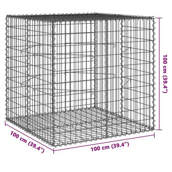 Vidaxl - Panier gabion avec couvercle 100x100x100 cm fer galvanisé vidaXL 3295190 - Image 3