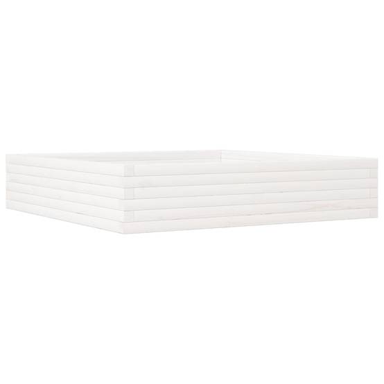 Vidaxl - Jardinière-Pot de fleur-Bac à fleurs blanc 110x110x23 cm bois de pin massif - Image 2
