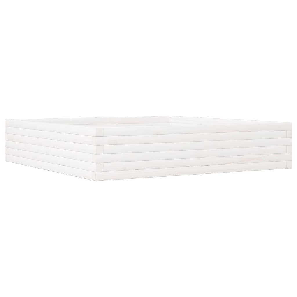 Vidaxl - Jardinière-Pot de fleur-Bac à fleurs blanc 110x110x23 cm bois de pin massif - Image 2