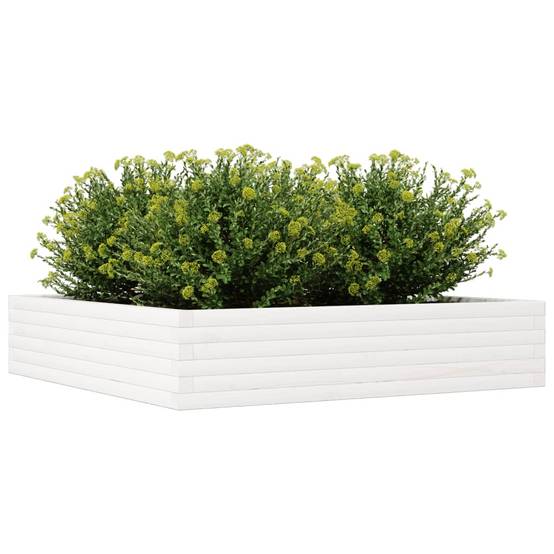 Vidaxl - Jardinière-Pot de fleur-Bac à fleurs blanc 110x110x23 cm bois de pin massif - Image 8