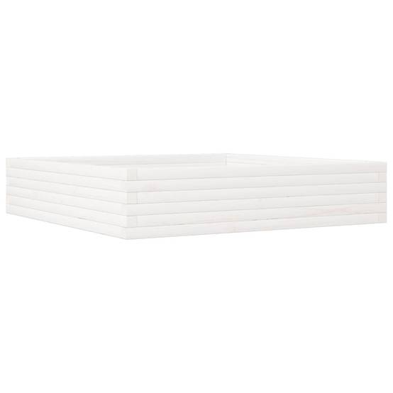 Vidaxl - Jardinière-Pot de fleur-Bac à fleurs blanc 110x110x23 cm bois de pin massif - Image 5