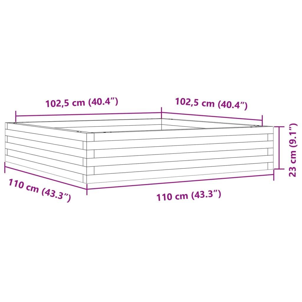 Vidaxl - Jardinière-Pot de fleur-Bac à fleurs blanc 110x110x23 cm bois de pin massif - Image 10