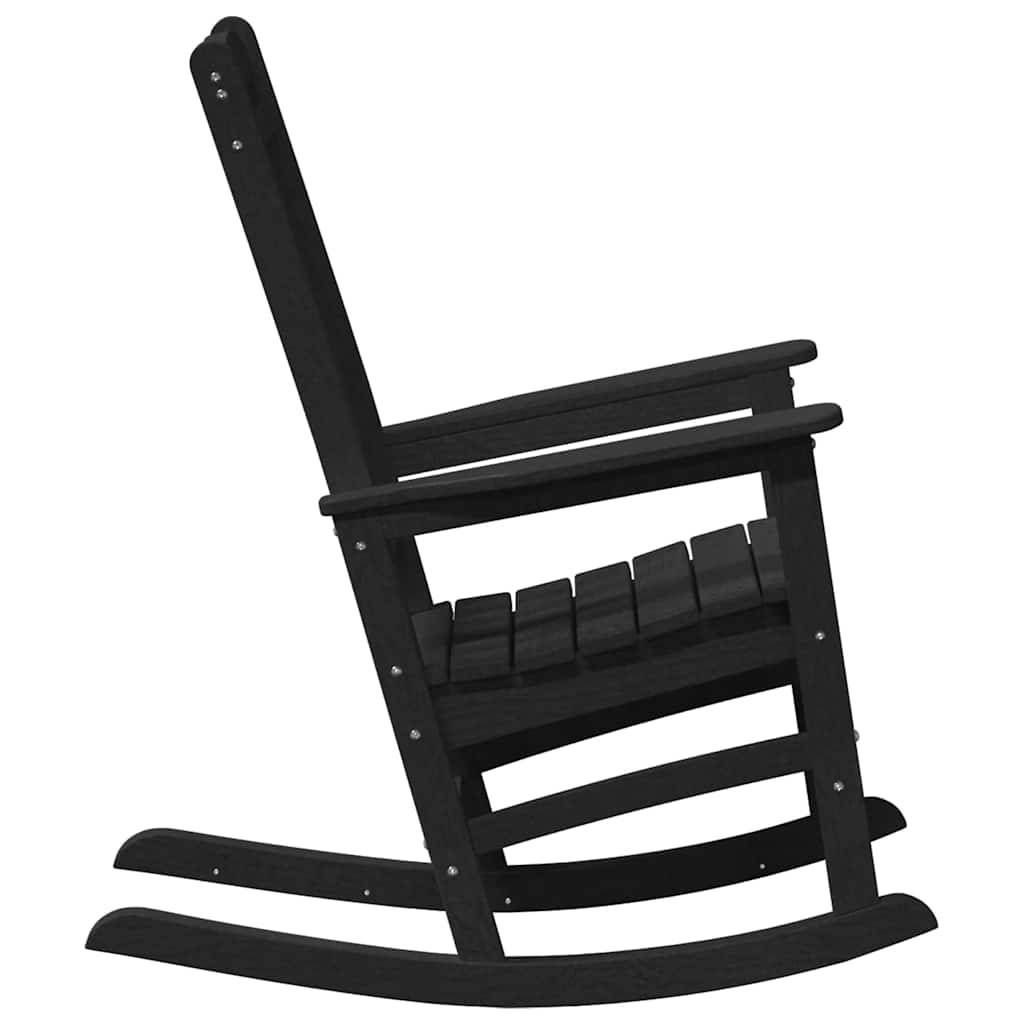 Fauteuil de jardin - Chaise Rocking chair Noir 70 x 92 x 108 cm Plastique - Image 5