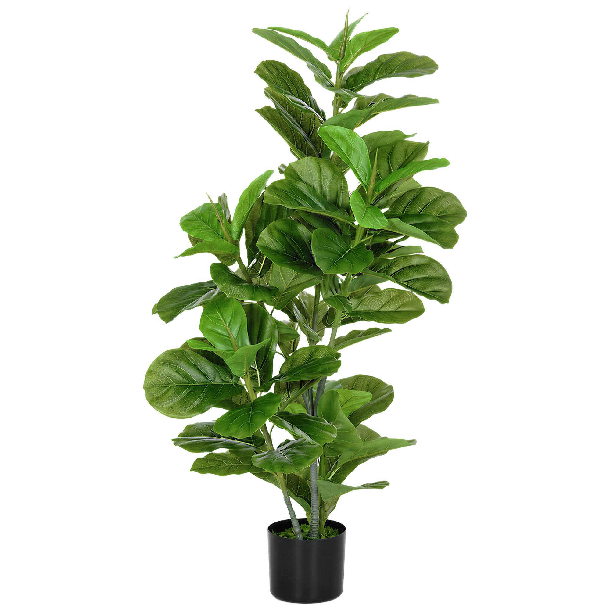 Sans Marque - Ficus artificiel 110cm avec 90 feuilles et pot pour salon - Image 1