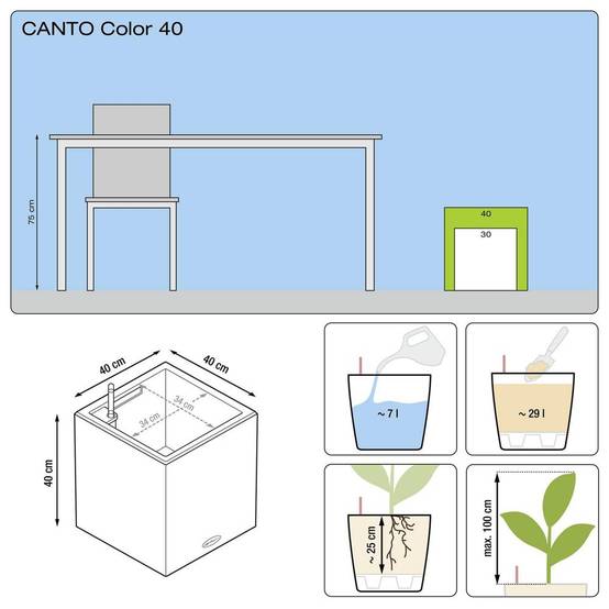 Lechuza - Pot Canto Color 40, noir graphite 7 L 40 cm Lechuza - Image 4