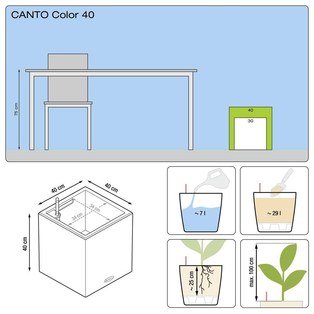 Lechuza - Pot Canto Color 40, noir graphite 7 L 40 cm Lechuza - Image 4