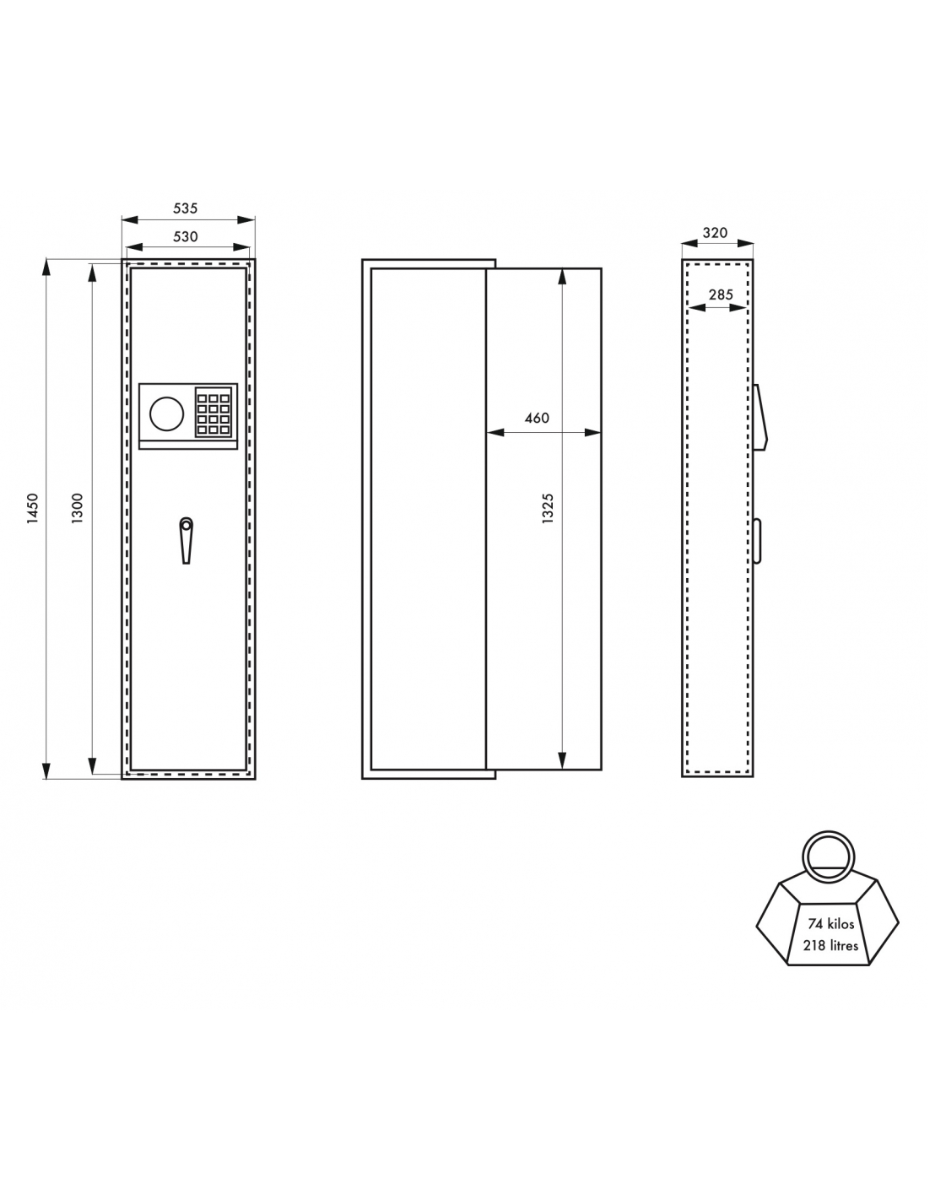 Armoire à fusils MONTERIA ouverture par clavier à code 10 fusils - 13287 - Image 2