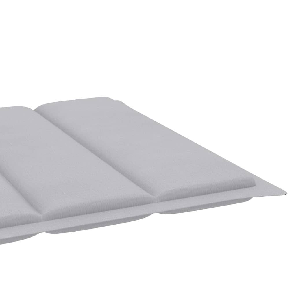 Helloshop26 - Transat chaise longue bain de soleil lit de jardin terrasse meuble d'extérieur avec coussin gris bois de teck solide - Image 8