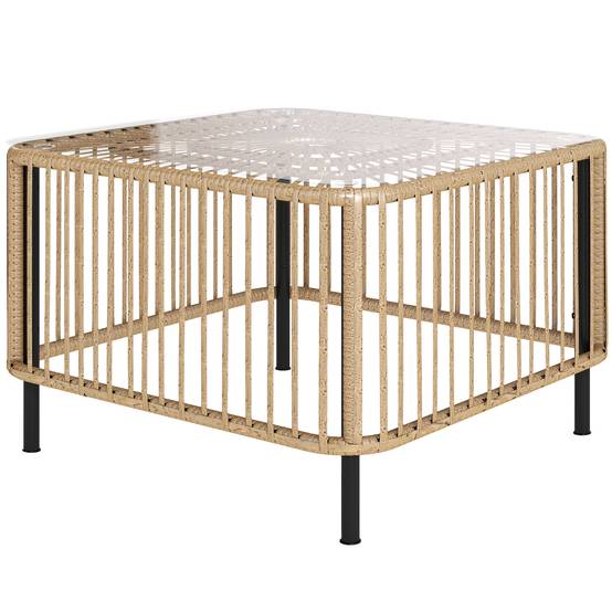 PANGIVO - Table basse de jardin résine tressée naturel 65 x 65 x 43 cm - PANGIVO - Image 2
