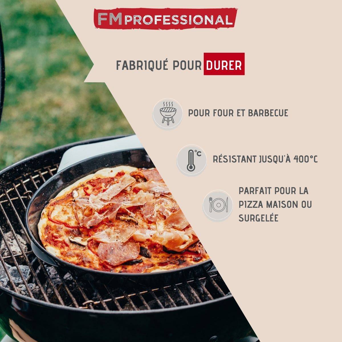Plaque à pizza perforée ronde four et barbecue 32 cm FM Professional Barbecue - Image 8