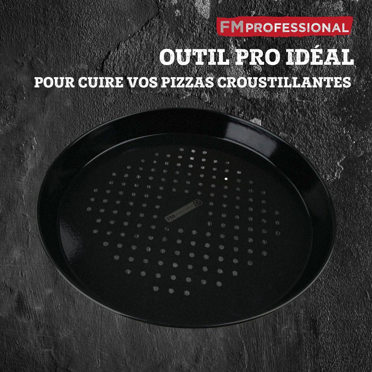 Plaque à pizza perforée ronde four et barbecue 32 cm FM Professional Barbecue - Image 4