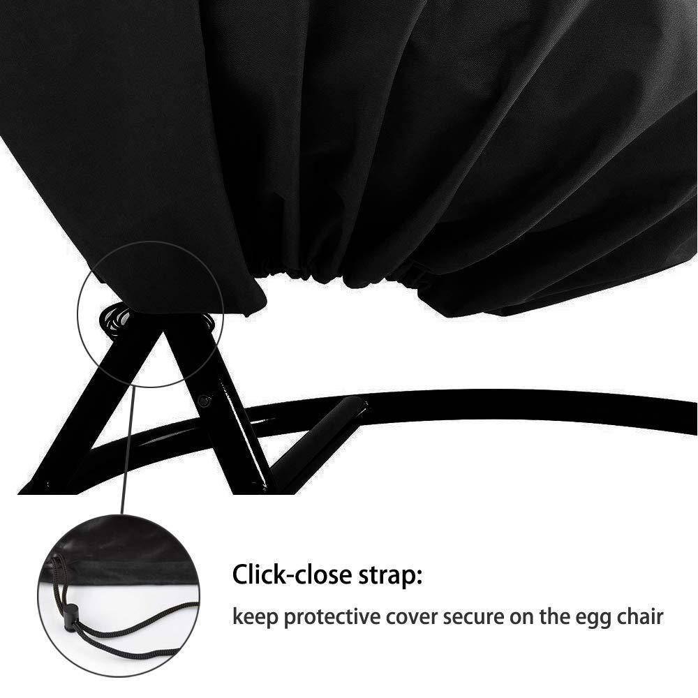IntiMeg - Housse De Fauteuil Suspendu - Housse pour Fauteuil Oeuf Suspendu en 210D étanche - UV Protect - Housse Fauteuil Oeuf Suspendu 190 X115cm, Noir IntiMeg - Image 5