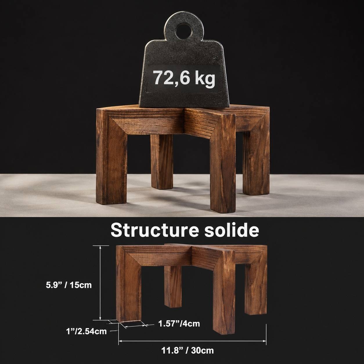 Résistant Sturdy Wood Plant Support Jusqu'à 160 Lbs Easy Montage Intérieur Extérieur - Image 2