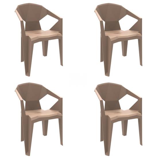 Set 4 fauteuils intérieur, extérieur sable DELTA garbar - Image 1