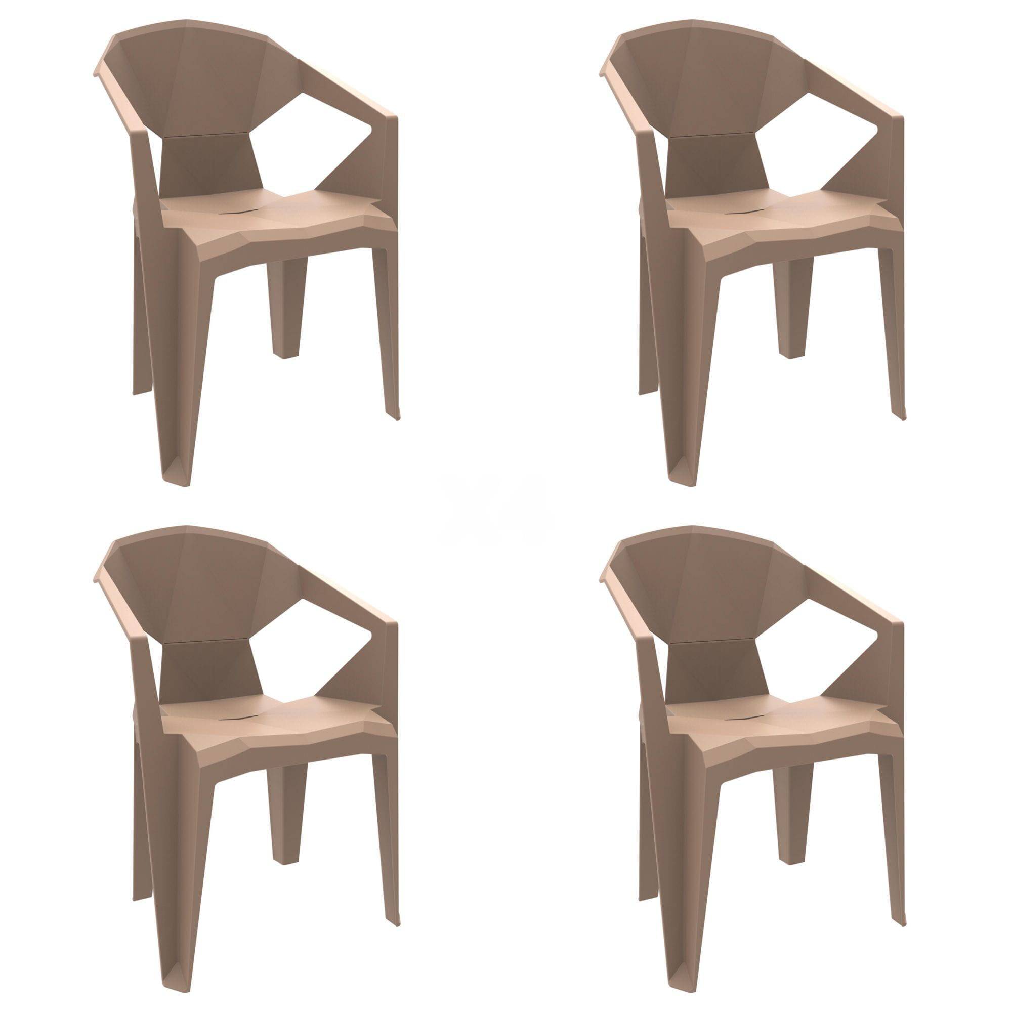 Set 4 fauteuils intérieur, extérieur sable DELTA garbar - Image 1