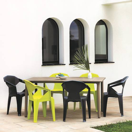 Set 4 fauteuils intérieur, extérieur sable DELTA garbar - Image 3