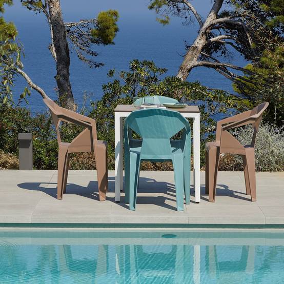 Set 4 fauteuils intérieur, extérieur sable DELTA garbar - Image 4