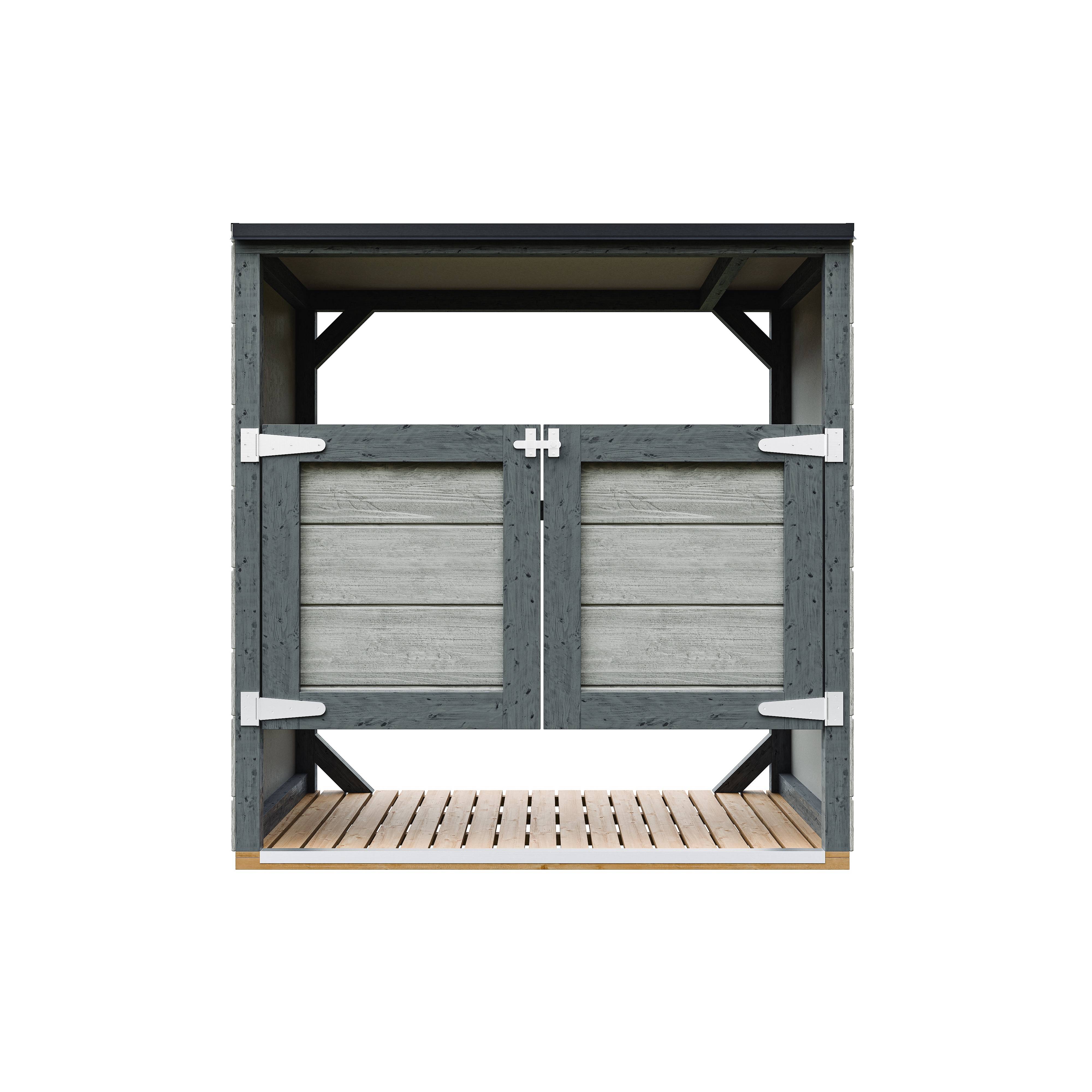 Timbela - Abri de jardin pour poubelles, Cache poubelle extérieur 1,14 m² / 2x240L - Timbela M980A-TUNDRA CAVERN - Image 1
