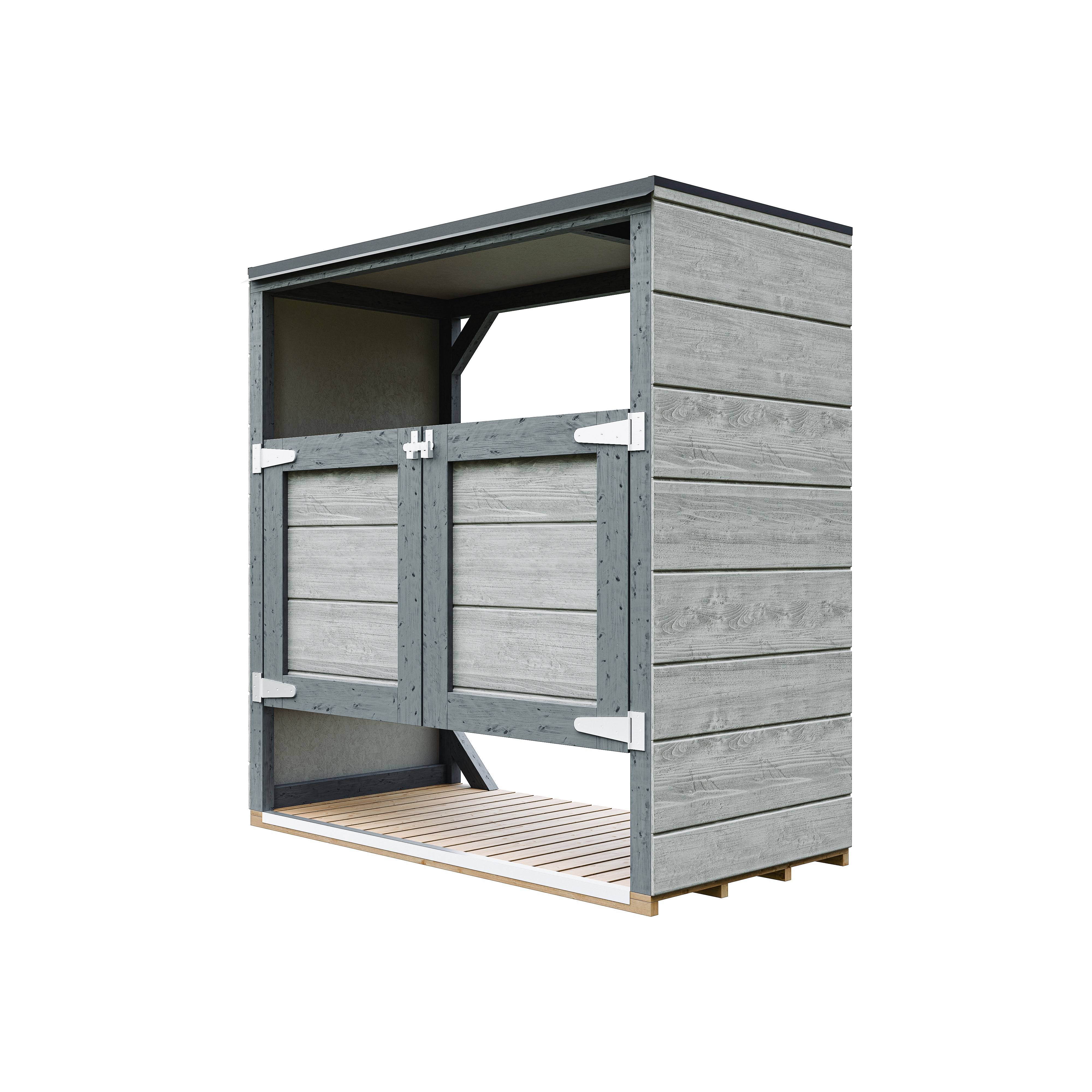 Timbela - Abri de jardin pour poubelles, Cache poubelle extérieur 1,14 m² / 2x240L - Timbela M980A-TUNDRA CAVERN - Image 3
